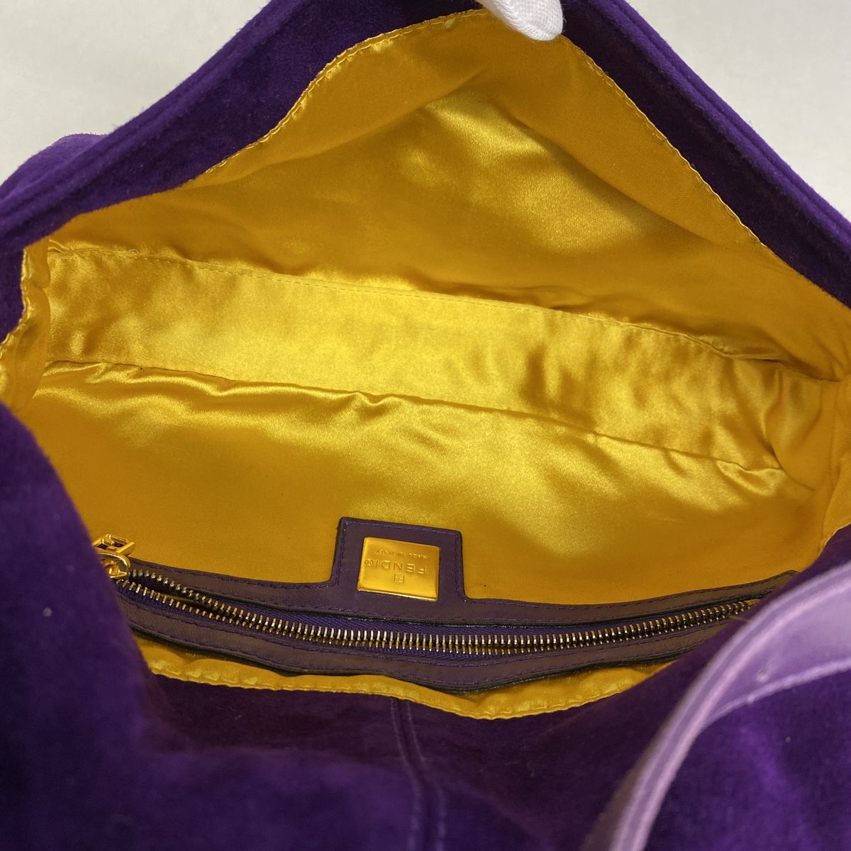 Fendi Handle Mamma Bucket Suede Purple Gold — view 4