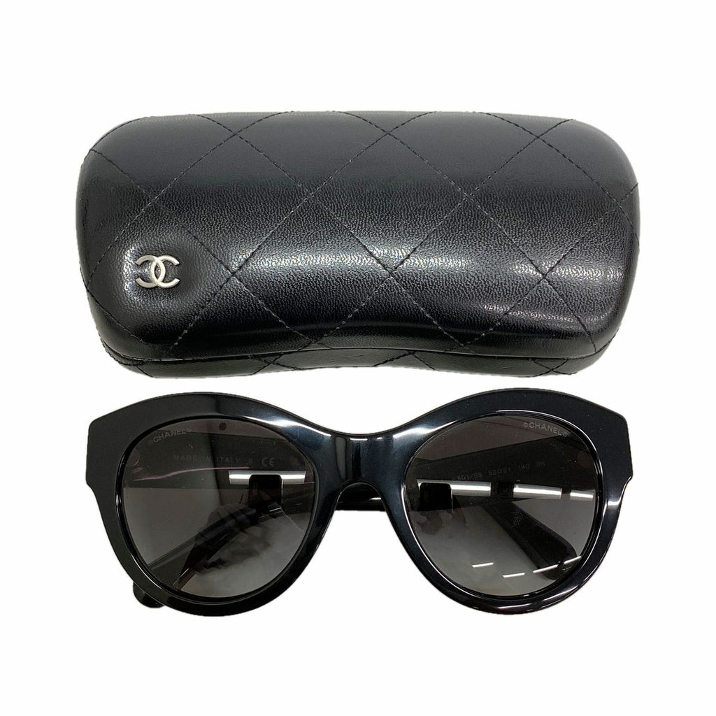 Chanel Sunglasses Acetate Black Silver Eyewear — view 6