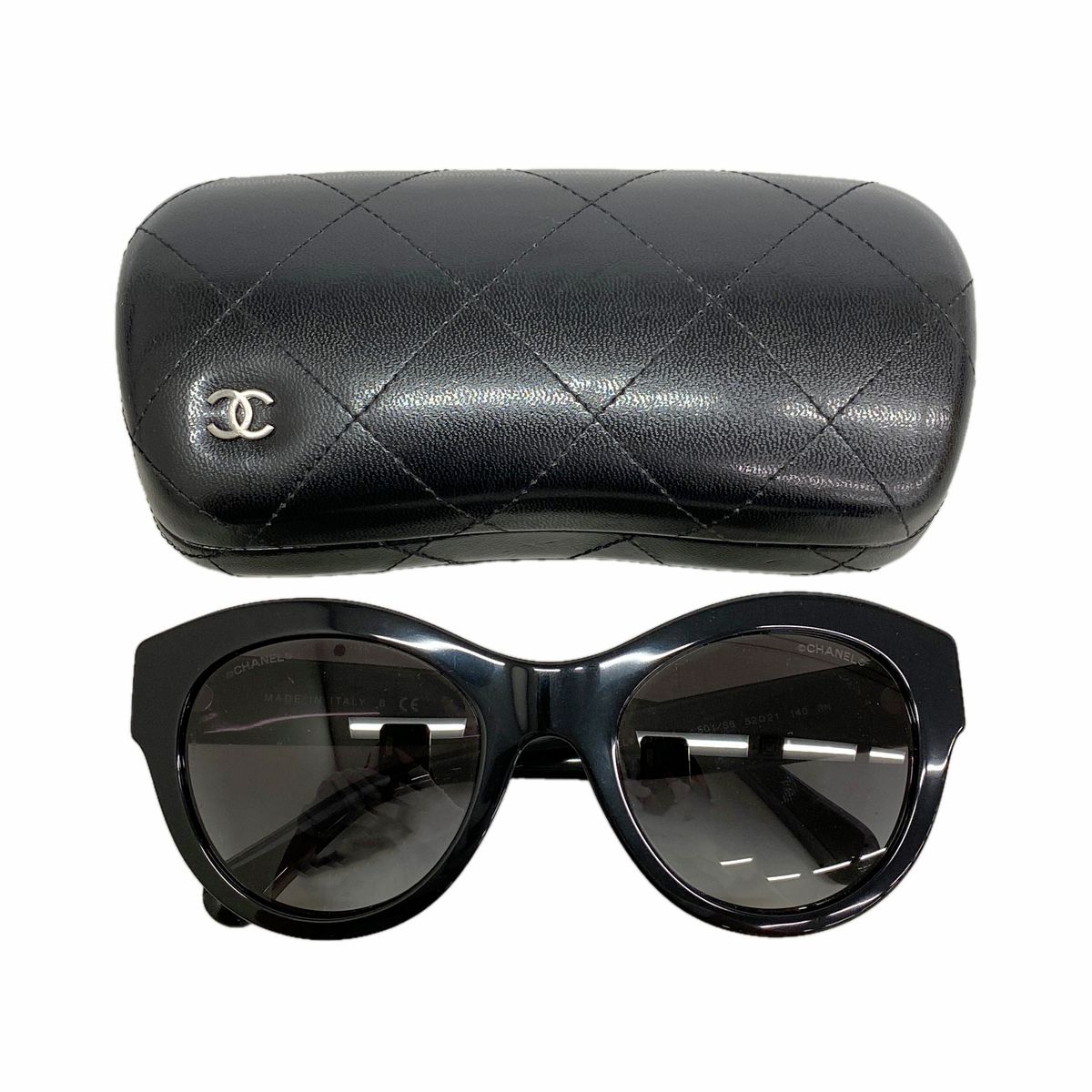 Chanel Sunglasses Acetate Black Silver Eyewear — view 6