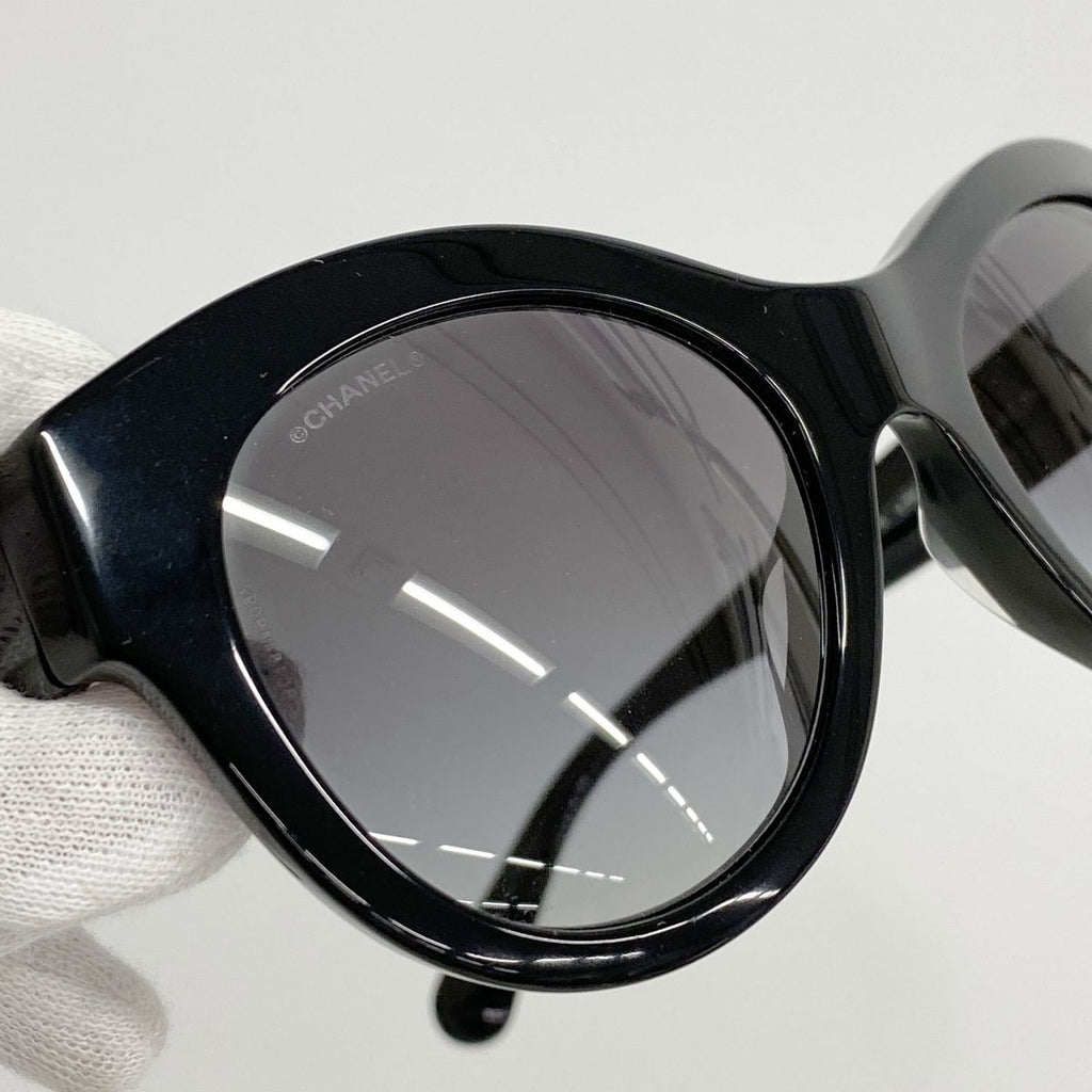Chanel Sunglasses Acetate Black Silver Eyewear — view 5