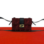 Fendi Marsupio Bucket Zucca FF Logo Pattern Canvas Leather Shoulder Bag