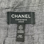 Chanel Christmas CC Logo Embroidered Cashmere Blend Shawl Scarf — view 3