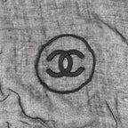 Chanel Christmas CC Logo Embroidered Cashmere Blend Shawl Scarf — view 6