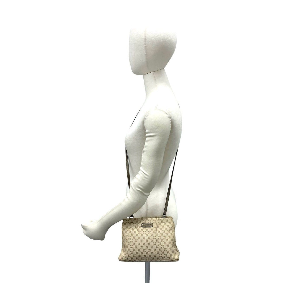 Celine Macadam Blason Pattern Triomphe Canvas Leather Shoulder Bag Pochette — view 2