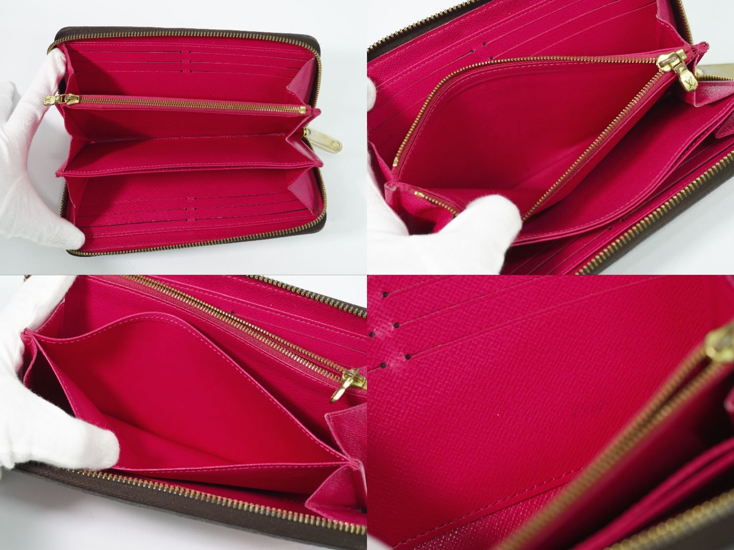 Louis Vuitton LV Zippy Wallet Monogram Bay Zip Around Brown Pink — view 7