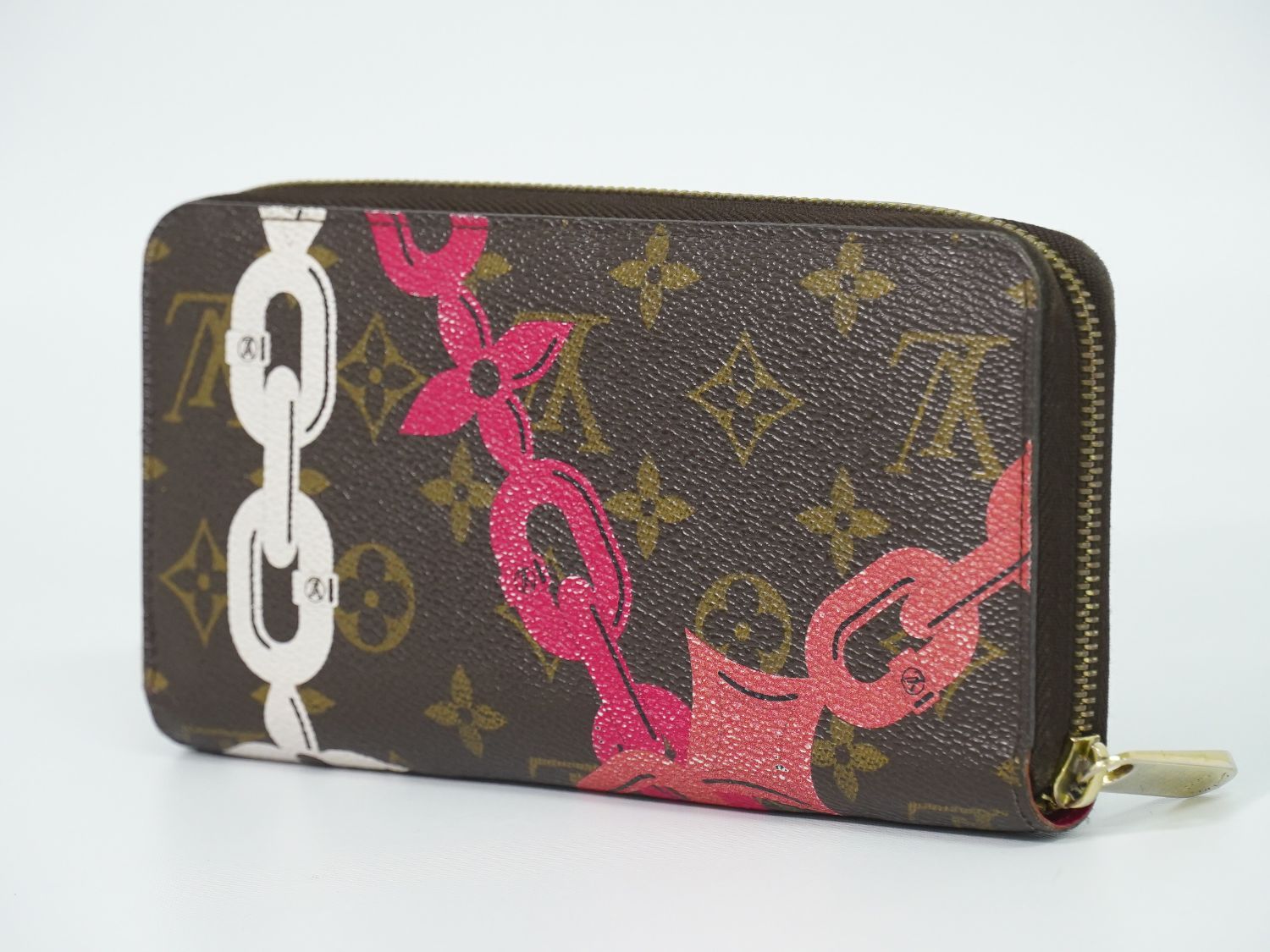 Louis Vuitton LV Zippy Wallet Monogram Bay Zip Around Brown Pink — view 2