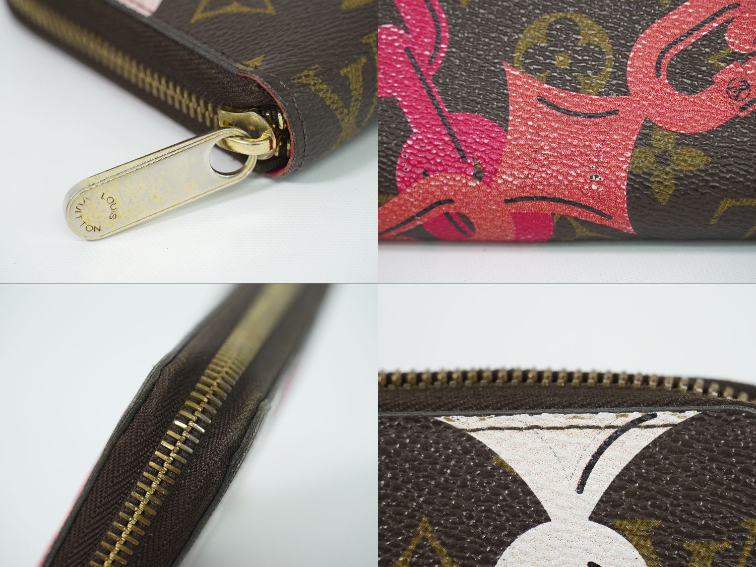 Louis Vuitton LV Zippy Wallet Monogram Bay Zip Around Brown Pink — view 6