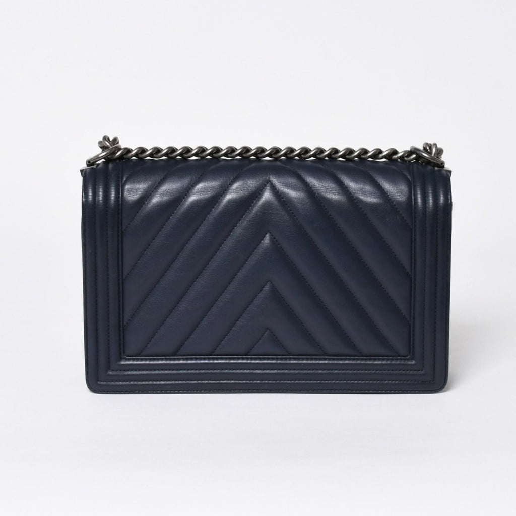 Chanel Boy Chain Shoulder Bag V-shaped Stitch Chevron CC Logo Lambskin 2-Way — view 2