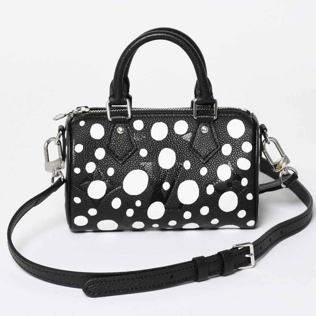 Louis Vuitton Nano Speedy Handbag Yayoi Kusama Monogram Empreinte Black — view 2
