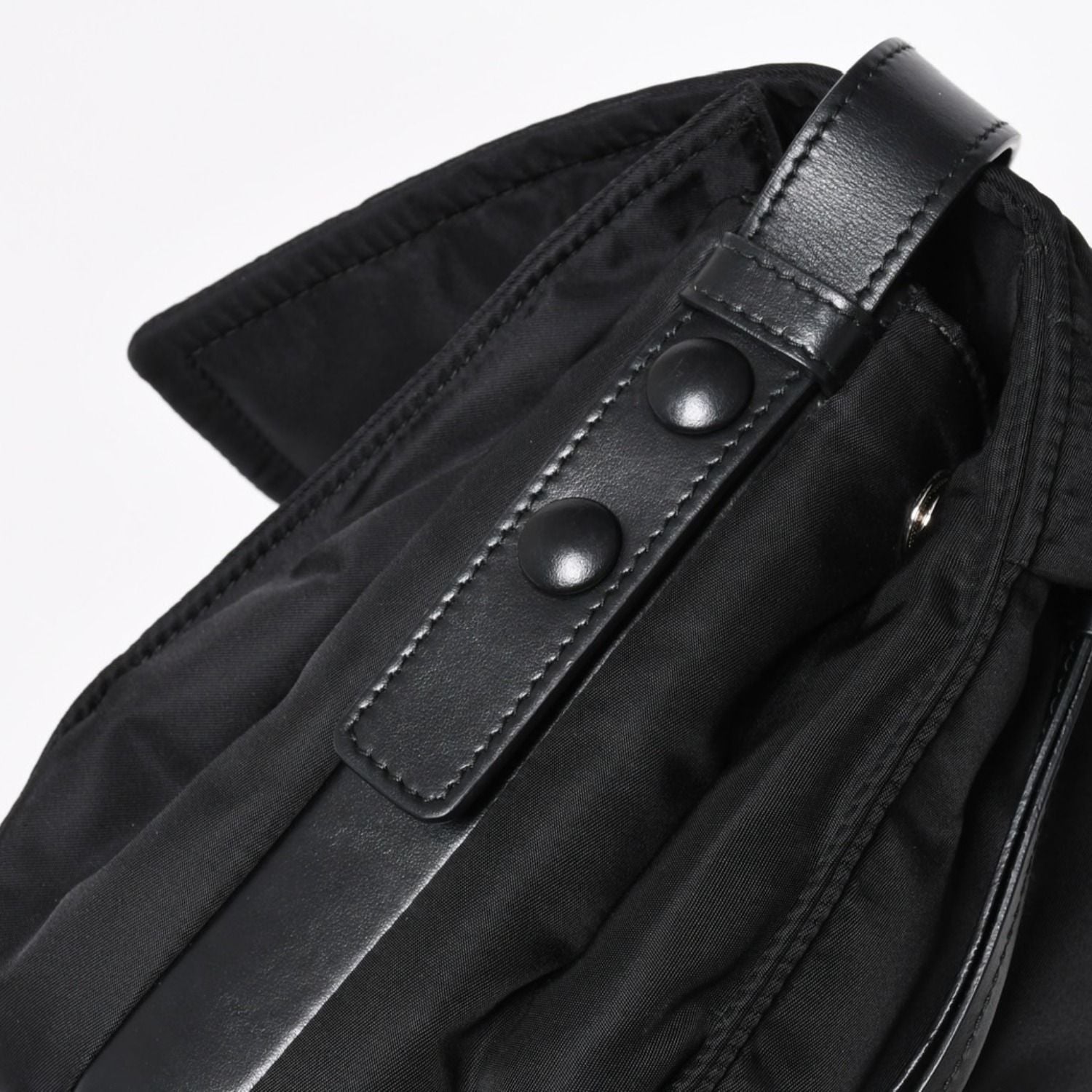 Prada Pocono Shoulder Bag Triangle Logo Nylon Black Silver — view 7