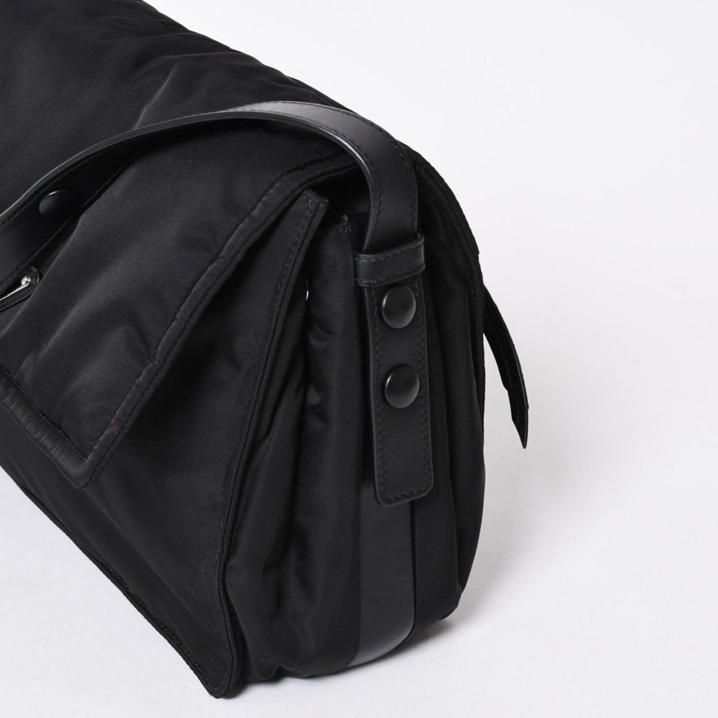 Prada Pocono Shoulder Bag Triangle Logo Nylon Black Silver — view 6