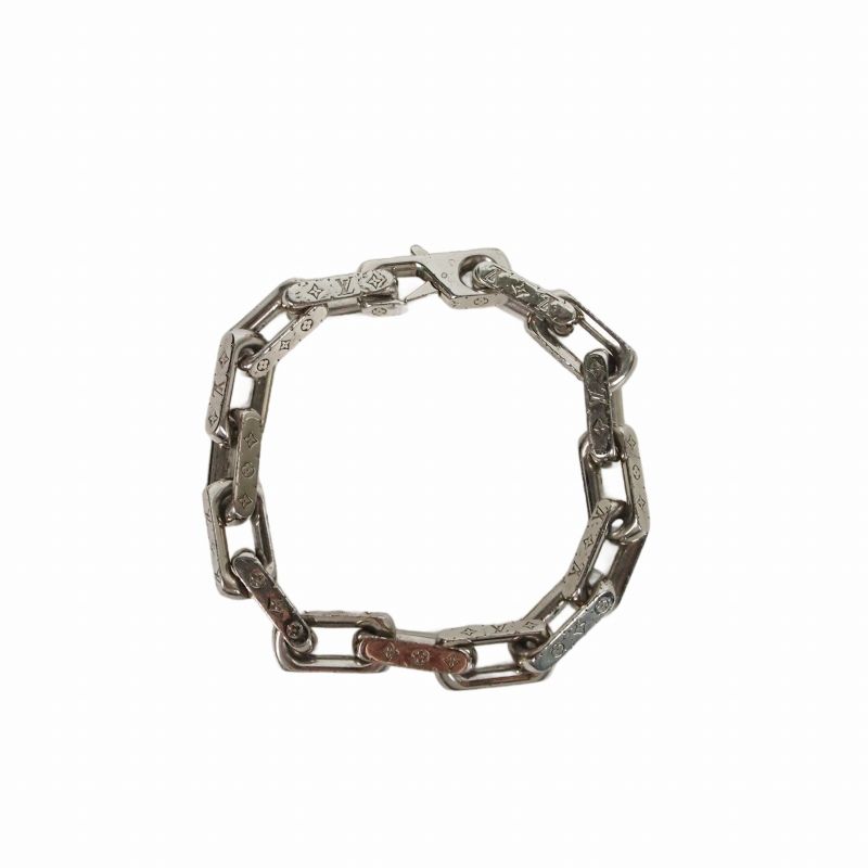 Louis Vuitton Bracelet Chain Monogram Corie Bangle Metal L Silver