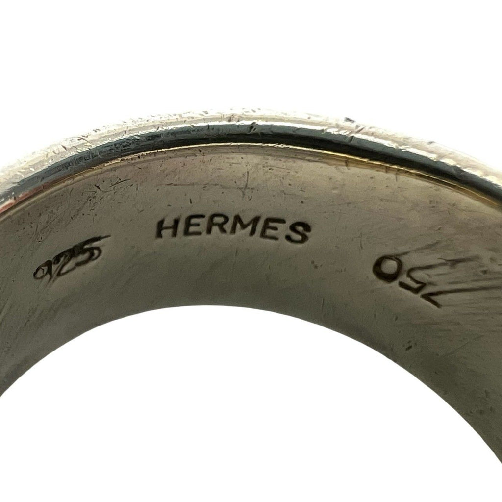 Hermes Box with Case Montevideo Ring 925 Sterling Silver Gold 18K — view 3