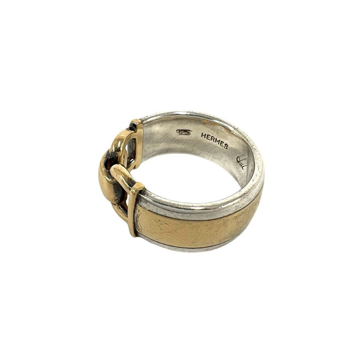 Hermes Box with Case Montevideo Ring 925 Sterling Silver Gold 18K — view 4