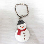 Hermes Snowman Charm Bag Key Holder Leather Chain White Silver