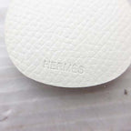 Hermes Snowman Charm Bag Key Holder Leather Chain White Silver — view 4