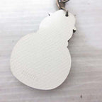 Hermes Snowman Charm Bag Key Holder Leather Chain White Silver — view 3