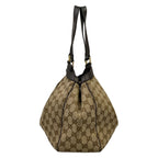 Gucci Tote Bag Beige Dark Brown Leather — view 2