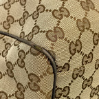 Gucci Tote Bag Beige Dark Brown Leather — view 6