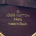 Louis Vuitton Coin Purse Leather with Pochette Cles Key Ring Canvas Pink Wallet — view 4