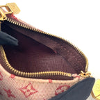 Louis Vuitton Coin Purse Leather with Pochette Cles Key Ring Canvas Pink Wallet — view 5