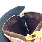 Louis Vuitton Coin Purse Leather with Pochette Cles Key Ring Canvas Pink Wallet — view 6