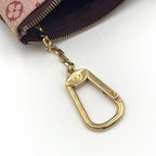 Louis Vuitton Coin Purse Leather with Pochette Cles Key Ring Canvas Pink Wallet — view 8