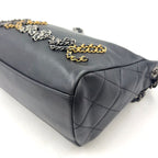 Chanel Logo Mark Leather Black Shoulder Bag Silver — view 7