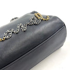 Chanel Logo Mark Leather Black Shoulder Bag Silver — view 8