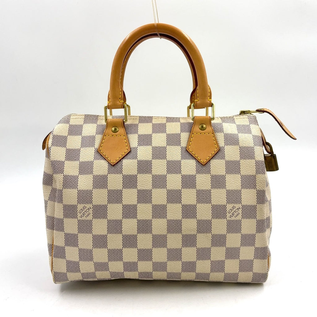 Louis Vuitton Speedy 25 Damier Azur Leather Handbag