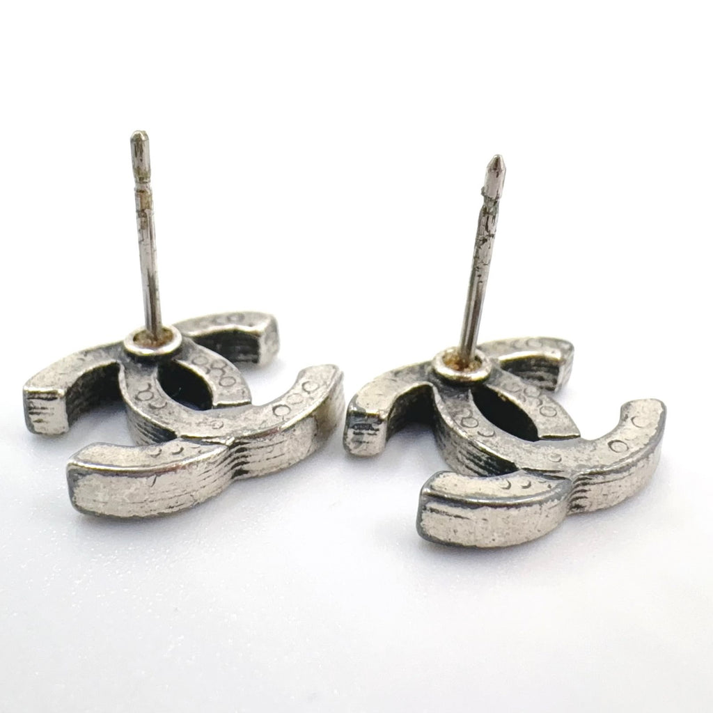 Chanel Alphabet CC Logo Silver Earrings — view 6