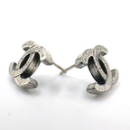Chanel Alphabet CC Logo Silver Earrings — view 5