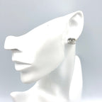 Chanel Alphabet CC Logo Silver Earrings — view 8