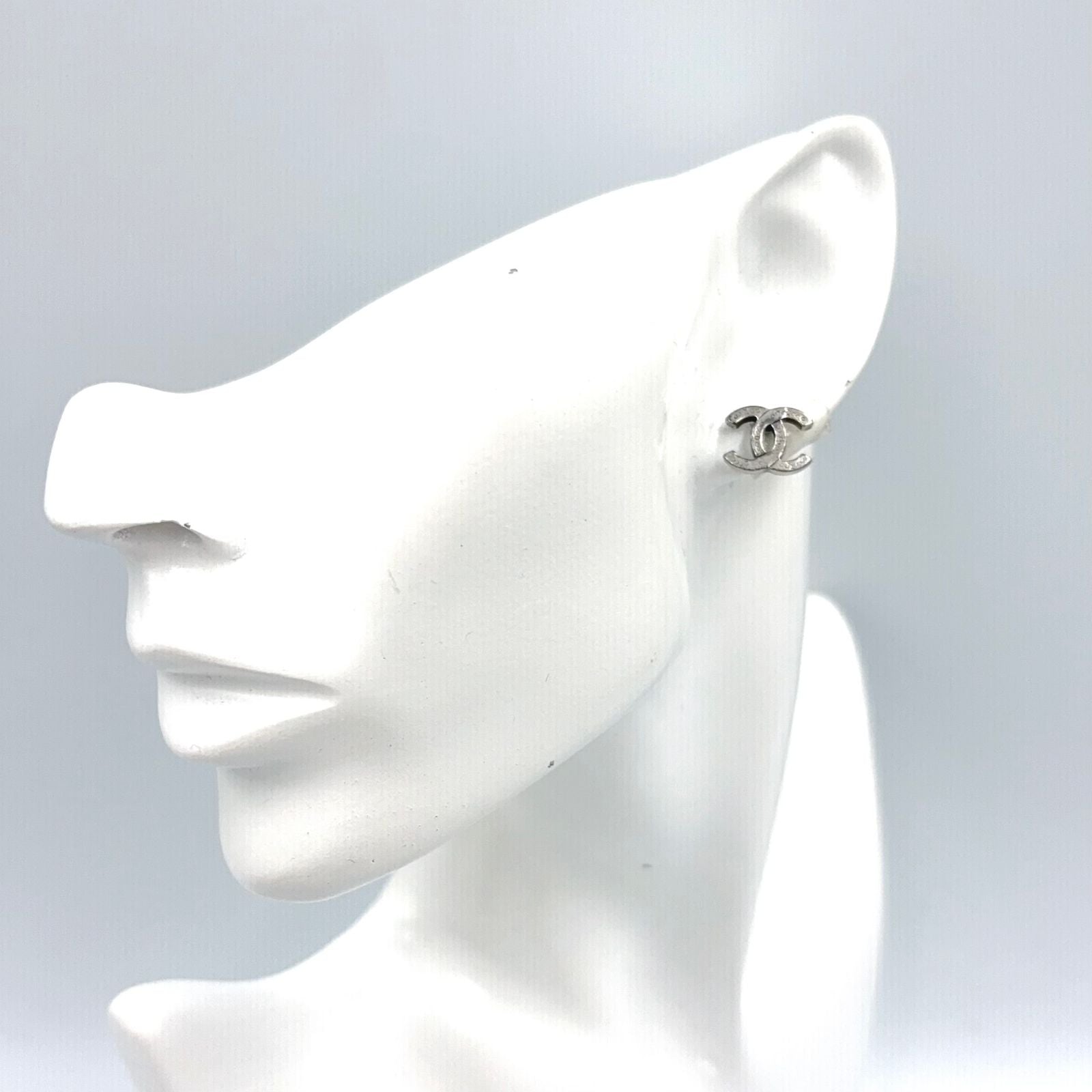 Chanel Alphabet CC Logo Silver Earrings — view 8