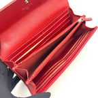 Chanel Quilted Caviar Leather Red Wallet Silver — view 3