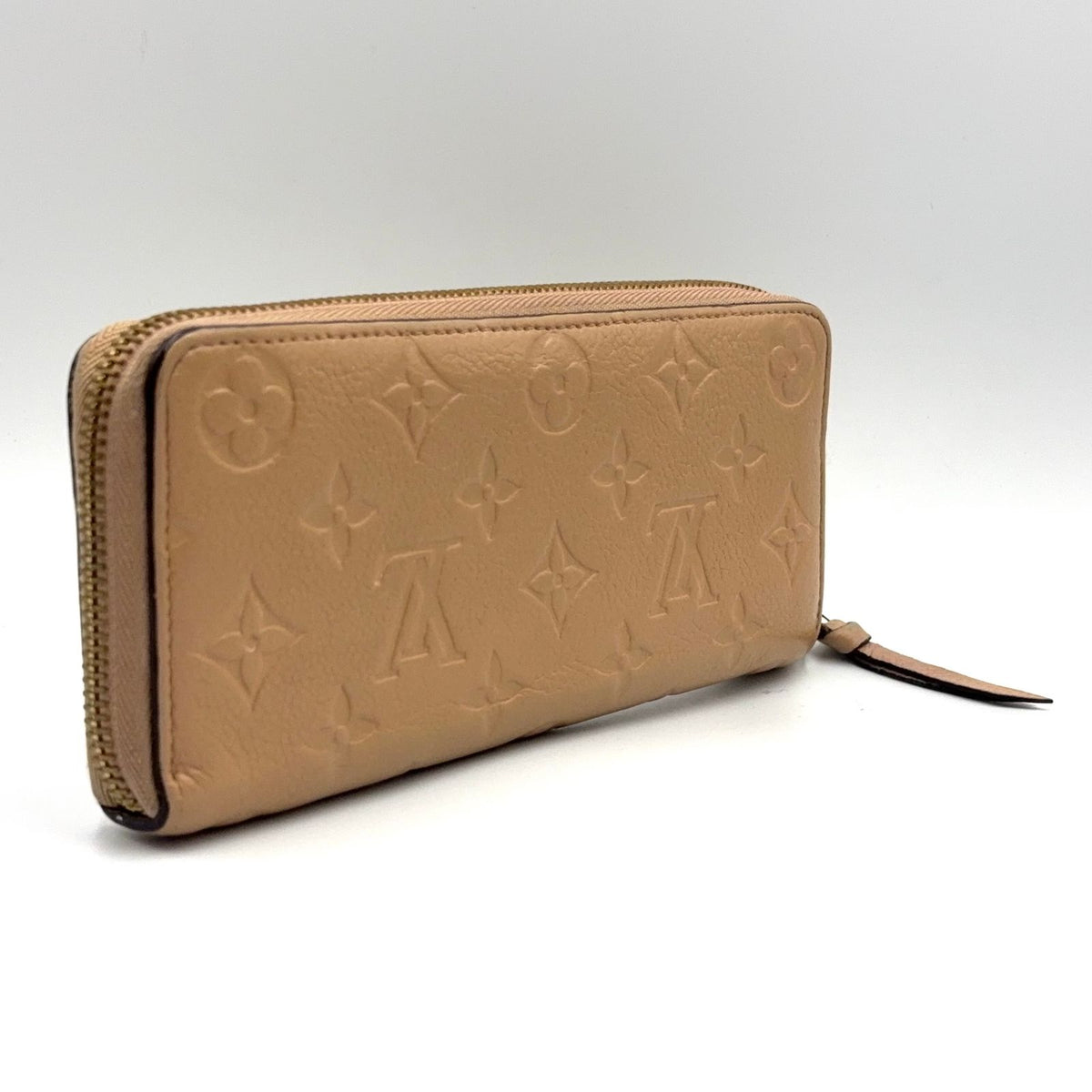 Louis Vuitton Zippy Wallet Monogram Empreinte Tourterelle Leather Beige Round — view 2