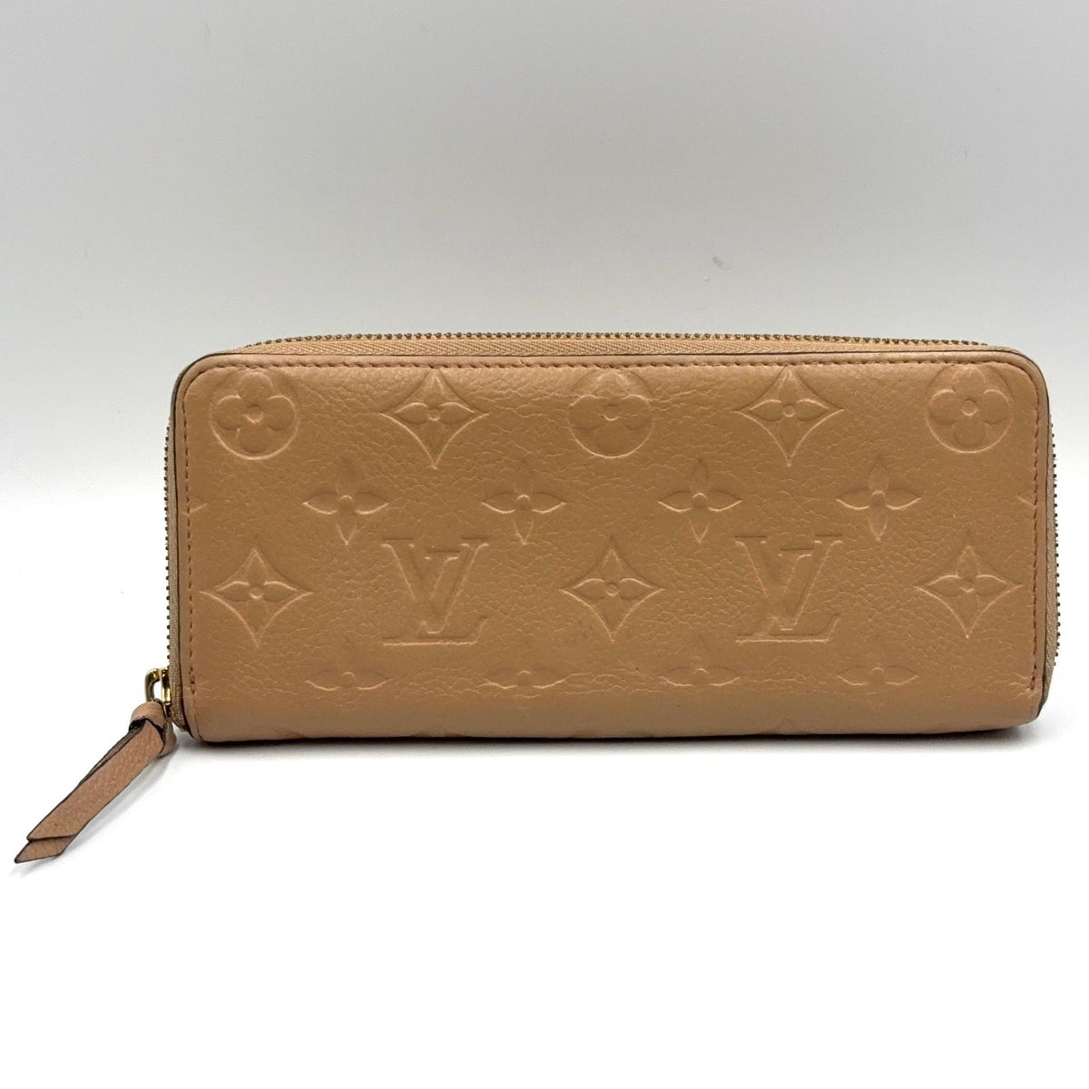 Louis Vuitton Zippy Wallet Monogram Empreinte Tourterelle Leather Beige Round