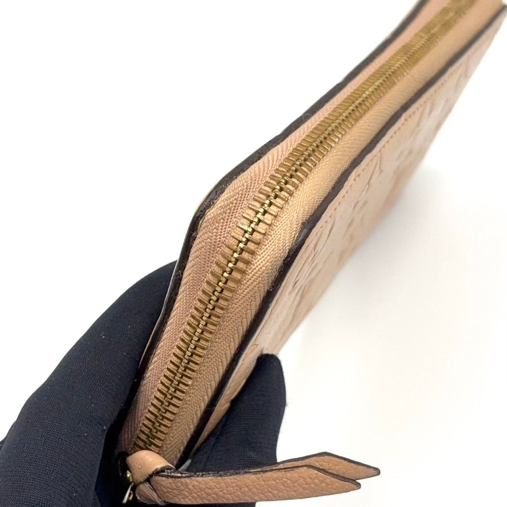Louis Vuitton Zippy Wallet Monogram Empreinte Tourterelle Leather Beige Round — view 5