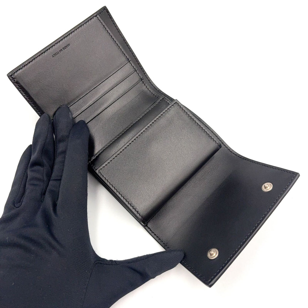 Celine Trifold Leather Black Wallet Silver — view 3