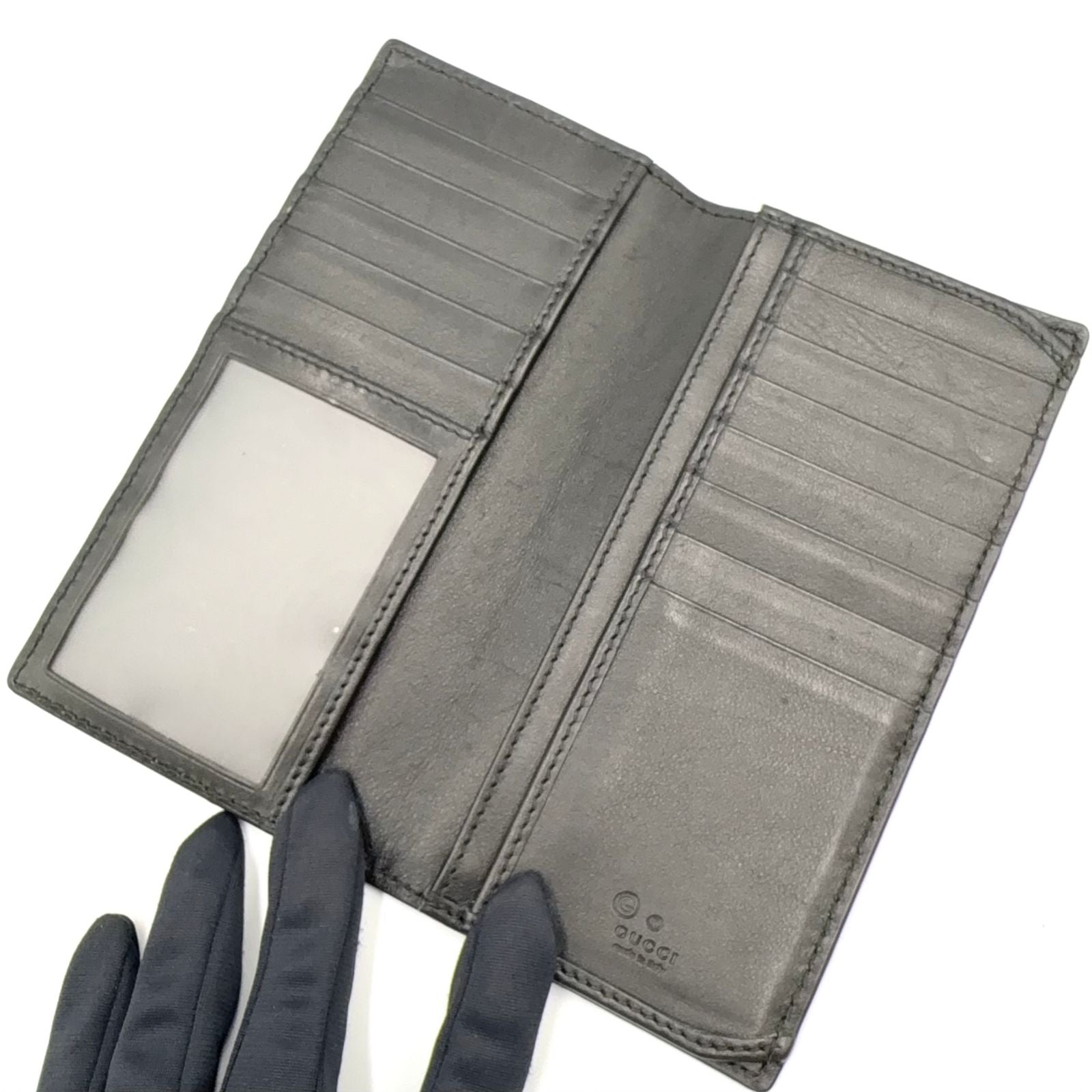 Gucci Micro Guccissima Leather Black Bifold Wallet — view 3