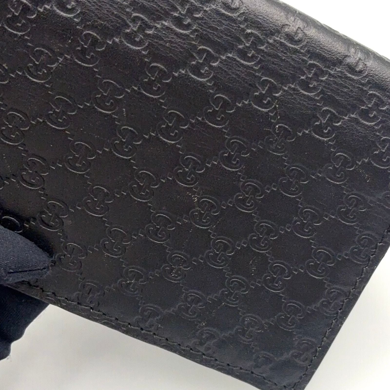 Gucci Micro Guccissima Leather Black Bifold Wallet — view 6