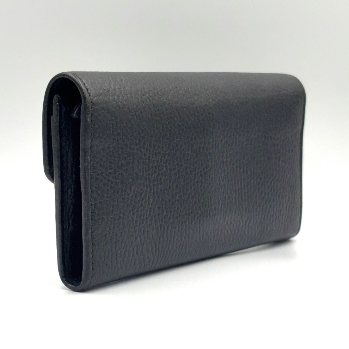Gucci Interlocking G Leather Black Wallet Gold — view 2
