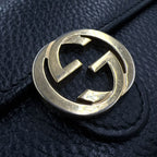 Gucci Interlocking G Leather Black Wallet Gold — view 8
