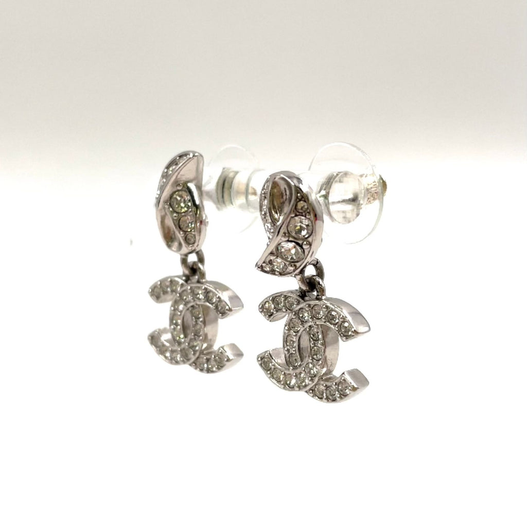 Chanel CC Logo Metal Earrings — view 2