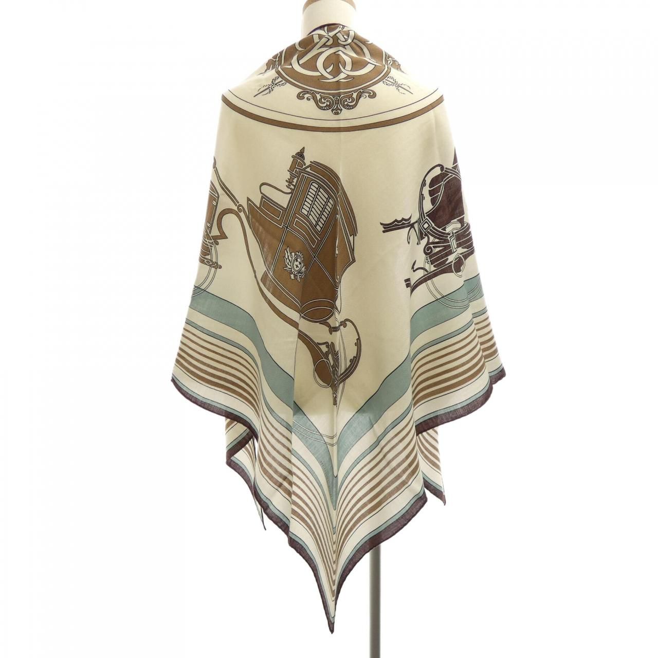 Hermes Ex Libris Triangle Jean Shawl Scarf — view 2