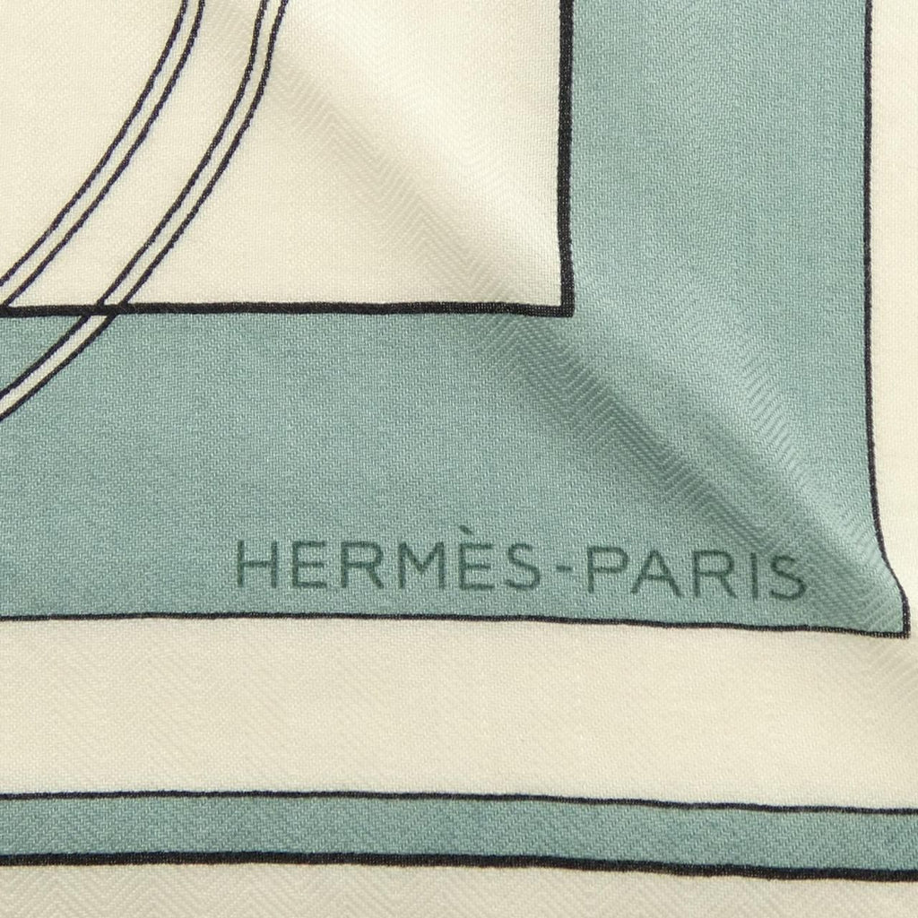 Hermes Ex Libris Triangle Jean Shawl Scarf — view 5