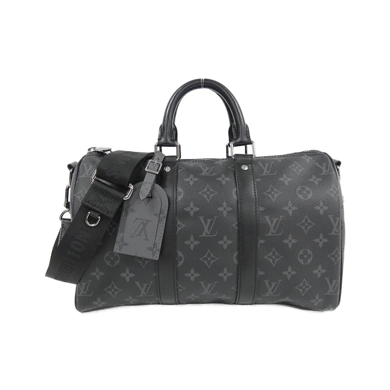 Louis Vuitton Monogram Eclipse Keepall Bandouliere 35 Boston Bag