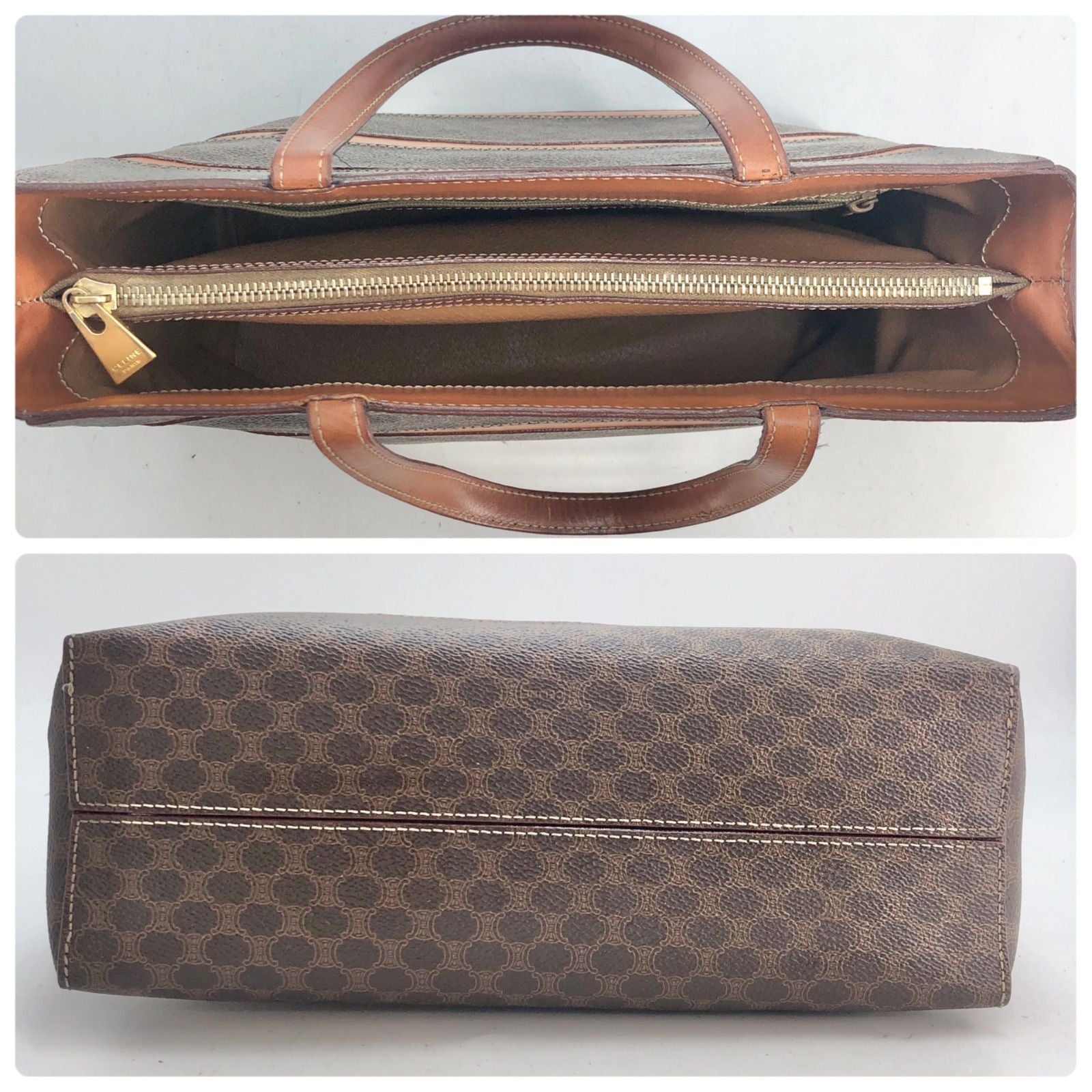 Celine Macadam Tote Bag Caramel Color Brown GH — view 4