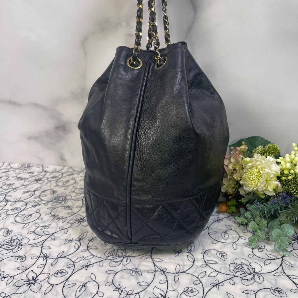 Chanel Drawstring Quilted Chain Shoulder Bag — view 7