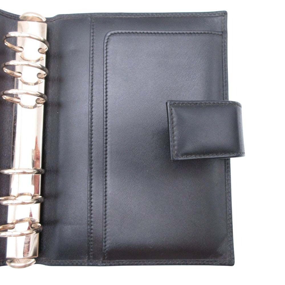 Gucci GG Guccissima Agenda Notebook Cover Holder Six Hole Ring Binder Note Black — view 8